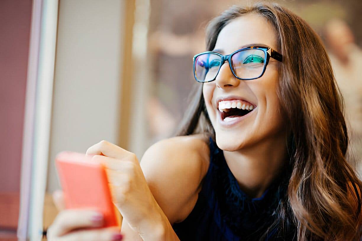 Specs and Co glasses under 500 euros,, picture of a woman wearing our glasses